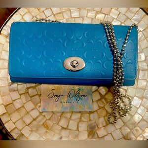 Coach Emblem Logo Chain Envelope Wallet- NEW